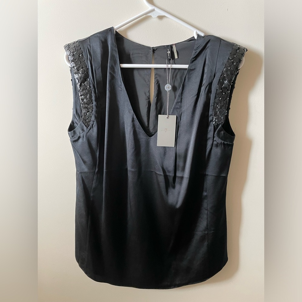 NWT Seven for all Mankind Pleated Top